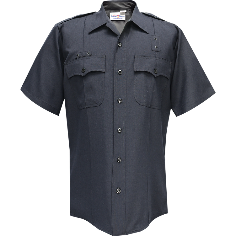 Justice Women's Short Sleeve Shirt w/ Traditional Collar & Zipper - LAPD Navy - 30